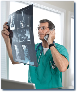 Doctor viewing MRI